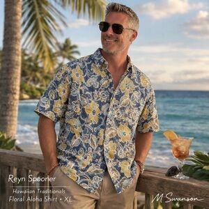 Reyn Spooner Hawaiian Traditionals Aloha Shirt XL Floral Tropical Button Down